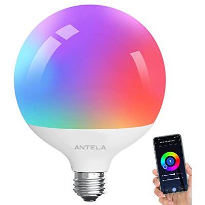 ANTELA Wifi G120 15W slimme lamp RGB + CCT 2700K-6500K, compatibel met Alexa/Google Home, 1 stuk ANTELA Wifi G120 15W slimme lamp RGB + CCT 2700K-6500K, compatibel met Alexa/Google Home, 1 stuk