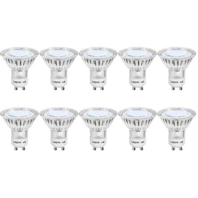 Lepro LE GU10 Ledlamp, 3 W, 250 lumen, 2700 kelvin, warmwit, 120 graden stralingshoek, verpakking van 10 stuks Lepro LE GU10 Ledlamp, 3 W, 250 lumen, 2700 kelvin, warmwit, 120 graden stralingshoek, verpakking van 10 stuks