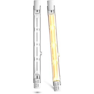 Lamptobe Set van 2 R7s halogeenlampen, 118 mm, 160 W, dimbaar, 2000 lm, veiligheidslicht, warmwit, 2700 K, lineaire wolfraamspot, energiebesparend Lamptobe Set van 2 R7s halogeenlampen, 118 mm, 160 W, dimbaar, 2000 lm, veiligheidslicht, warmwit, 2700 K, lineaire wolfraamspot, energiebesparend