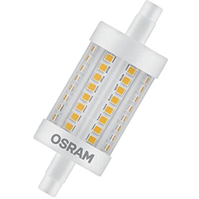 OSRAM Speciale led-lamp, potlood, 78 mm, fitting R7s, warm wit, 2700 K, 8 W (komt overeen met 75 W) OSRAM Speciale led-lamp, potlood, 78 mm, fitting R7s, warm wit, 2700 K, 8 W (komt overeen met 75 W)
