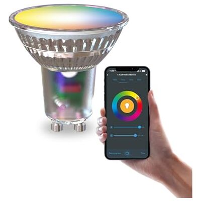CALEX Smart LED-lamp GU10 RGB CCT WiFi, 345 lm, 4,9 W, Alexa/Google/Siri, 16 m kleuren, wit 2200-4000 K, dimbaar, muziek, scenario's, zonder brug, wifi 2,4 GHz CALEX Smart LED-lamp GU10 RGB CCT WiFi, 345 lm, 4,9 W, Alexa/Google/Siri, 16 m kleuren, wit 2200-4000 K, dimbaar, muziek, scenario's, zonder brug, wifi 2,4 GHz