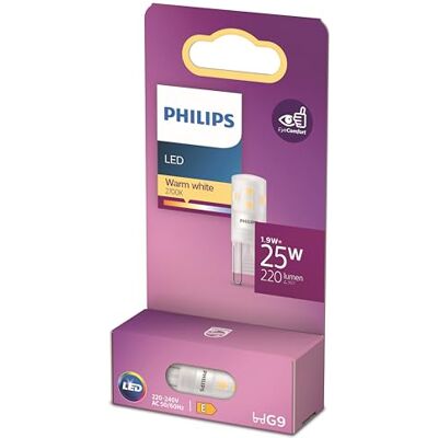 Philips LED standaardlamp, vervanging voor 25 W halogeen, G9 fitting, warm wit licht 2700 K Philips LED standaardlamp, vervanging voor 25 W halogeen, G9 fitting, warm wit licht 2700 K