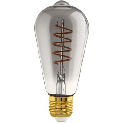 EGLO connect.z Smart E27 LED-lamp, ST64, ZigBee, bestuurbaar via app en Alexa spraakbediening, dimbaar, warm wit, 4 watt, rookglas, vintage design application et commande vocale Alexa, dimmable, blanc chaud, 4 watts, verre fumé, design vintage EGLO connect.z Smart E27 LED-lamp, ST64, ZigBee, bestuurbaar via app en Alexa spraakbediening, dimbaar, warm wit, 4 watt, rookglas, vintage design application et commande vocale Alexa, dimmable, blanc chaud, 4 watts, verre fumé, design vintage