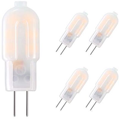 Vicloon Vicoon G4 Ledlampen, 12 V AC/DC, 2 W, vervangt 20 W halogeen/warmwit, 3000 K, niet dimbaar, 5 stuks Vicloon Vicoon G4 Ledlampen, 12 V AC/DC, 2 W, vervangt 20 W halogeen/warmwit, 3000 K, niet dimbaar, 5 stuks