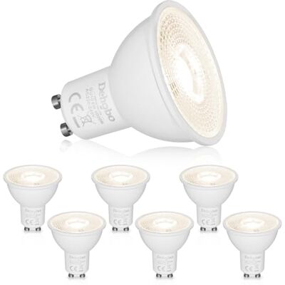 Dehobo GU10 LED-lampen, 6 W 480 lumen (komt overeen met 60 W) voor GU10-lampen, 4000 K, neutraal wit, geschikt voor woonkamer, slaapkamer, keuken, niet dimbaar, 6 stuks Dehobo GU10 LED-lampen, 6 W 480 lumen (komt overeen met 60 W) voor GU10-lampen, 4000 K, neutraal wit, geschikt voor woonkamer, slaapkamer, keuken, niet dimbaar, 6 stuks