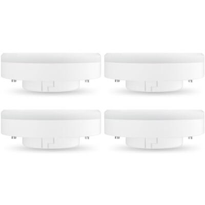 LUTW Ledlamp, GX53, 6 W, komt overeen met 50 W halogeen, 6000 K, koud wit licht, niet dimbaar, stralingshoek: 120°, 556 lm, inbouwspot GX53, voor kasten, vitrines, kast, 4 stuks LUTW Ledlamp, GX53, 6 W, komt overeen met 50 W halogeen, 6000 K, koud wit licht, niet dimbaar, stralingshoek: 120°, 556 lm, inbouwspot GX53, voor kasten, vitrines, kast, 4 stuks