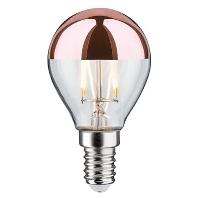 Paulmann 28665 LED-gloeidraadlamp, druppelvorm, 2,6 W, spiegelkop, koper, 2700 K, warmwit, E14 Paulmann 28665 LED-gloeidraadlamp, druppelvorm, 2,6 W, spiegelkop, koper, 2700 K, warmwit, E14