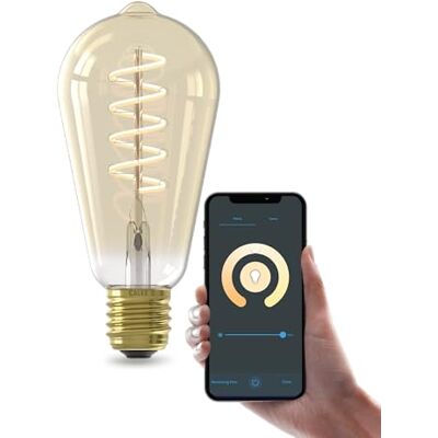 CALEX Gloeilamp ST64 E27 CCT WiFi, 7 W, Alexa/Google/Siri, warm wit 1800-2700 K, dimbaar, scenario's, zonder brug, wifi 2,4 GHz CALEX Gloeilamp ST64 E27 CCT WiFi, 7 W, Alexa/Google/Siri, warm wit 1800-2700 K, dimbaar, scenario's, zonder brug, wifi 2,4 GHz
