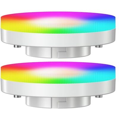 ledscom.de 2 x GX53 LED RGB gloeilamp, warm wit koud wit (2900-6100 K), 6,6 W, 670 lm, 107°, Smart Home, WLAN, Alexa, mate ledscom.de 2 x GX53 LED RGB gloeilamp, warm wit koud wit (2900-6100 K), 6,6 W, 670 lm, 107°, Smart Home, WLAN, Alexa, mate