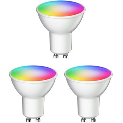 ledscom.de 3 x GU10 LED RGB, PAR16, warm wit koud wit (2900-6200 K), 5,5 W, 473 lm, 103°, Smart Home, WLAN, Alexa, mate ledscom.de 3 x GU10 LED RGB, PAR16, warm wit koud wit (2900-6200 K), 5,5 W, 473 lm, 103°, Smart Home, WLAN, Alexa, mate