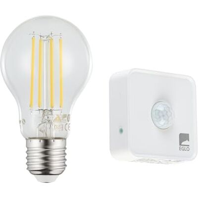 EGLO connect.z E27 ledlamp aangesloten met aanwezigheidssensor, A60, ZigBee, app-bestuurbaar, dimbaar, vintage design, transparant, 806 lumen, 6 watt, neutraal wit EGLO connect.z E27 ledlamp aangesloten met aanwezigheidssensor, A60, ZigBee, app-bestuurbaar, dimbaar, vintage design, transparant, 806 lumen, 6 watt, neutraal wit