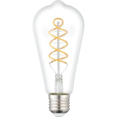 EGLO E27 led-gloeilamp, vintage led-spiraallamp, lamp Retro design decoratie, 7,3 watt, warm wit, 806 lumen, 2700 K, Edison ST64 lamp, Ø 6,4 cm EGLO E27 led-gloeilamp, vintage led-spiraallamp, lamp Retro design decoratie, 7,3 watt, warm wit, 806 lumen, 2700 K, Edison ST64 lamp, Ø 6,4 cm