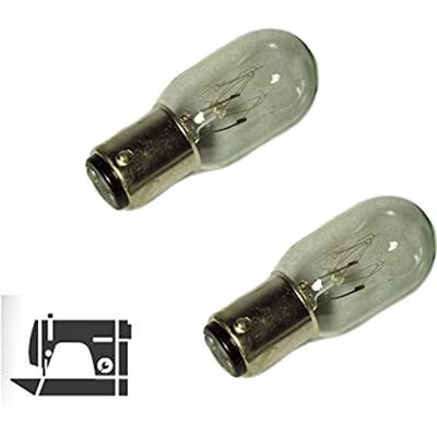 oniroview Set van 2 vervangende lampen voor naaimachine BA15D 15W 220V bajonet gloeilamp compatibel voor Singer, Necchi, Janome, dimbaar oniroview Set van 2 vervangende lampen voor naaimachine BA15D 15W 220V bajonet gloeilamp compatibel voor Singer, Necchi, Janome, dimbaar