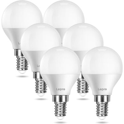 Lepro LE E14 LED-lamp, 6-pack, 5,8 W 470 lumen gloeilamp, komt overeen met 40 W gloeilamp, 2700 Kelvin warm wit, P45 180 ° stralingshoek spaarlamp Lepro LE E14 LED-lamp, 6-pack, 5,8 W 470 lumen gloeilamp, komt overeen met 40 W gloeilamp, 2700 Kelvin warm wit, P45 180 ° stralingshoek spaarlamp