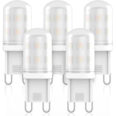 RuLEDne Ledlampen, G9, 2 W, komt overeen met 20 W-25 W, halogeen, natuurlijk wit 4000 K, zonder flikkeren, hoek 360 graden, AC220-240 V, niet dimbaar, G9-fitting, 5 stuks RuLEDne Ledlampen, G9, 2 W, komt overeen met 20 W-25 W, halogeen, natuurlijk wit 4000 K, zonder flikkeren, hoek 360 graden, AC220-240 V, niet dimbaar, G9-fitting, 5 stuks