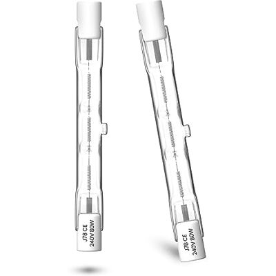 Luxvista R7S Halogenlampen 78 mm 80 W Dimbare Lineair Warmwit 2800 K Halogeen Floodlicht 1390LM J78 R7S Dubbele Socket Vervanging voor 5W R7S 78 mm LED 2 stuks Luxvista R7S Halogenlampen 78 mm 80 W Dimbare Lineair Warmwit 2800 K Halogeen Floodlicht 1390LM J78 R7S Dubbele Socket Vervanging voor 5W R7S 78 mm LED 2 stuks