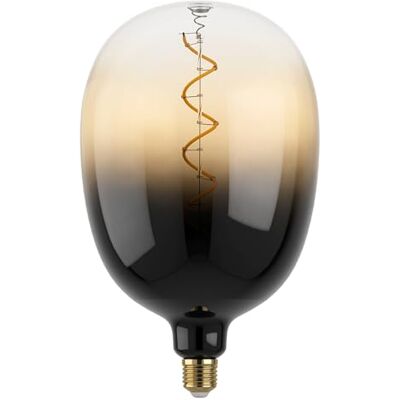 EGLO Grote E27 led-spiraallamp, decoratieve lamp, dimbaar, extra grote vintage lamp in zand en zwart, 4 watt, 100 lumen, warm wit, 1700 K, L 29,5 cm variable, luminaire vintage extra-large en sable et noir, 4 watts, 100 lumens, blanc chaud, 1700 K, L 29 EGLO Grote E27 led-spiraallamp, decoratieve lamp, dimbaar, extra grote vintage lamp in zand en zwart, 4 watt, 100 lumen, warm wit, 1700 K, L 29,5 cm variable, luminaire vintage extra-large en sable et noir, 4 watts, 100 lumens, blanc chaud, 1700 K, L 29