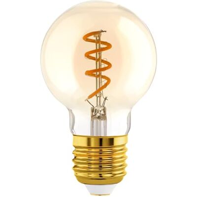 EGLO Ledlamp, E27, dimbaar, vintage spiraal, Edison gloeilamp, amberkleurig, retroverlichting, 4 watt (komt overeen met 15 watt), 145 lumen, warm wit, 2000 Kelvin, G60, Ø 6 cm EGLO Ledlamp, E27, dimbaar, vintage spiraal, Edison gloeilamp, amberkleurig, retroverlichting, 4 watt (komt overeen met 15 watt), 145 lumen, warm wit, 2000 Kelvin, G60, Ø 6 cm