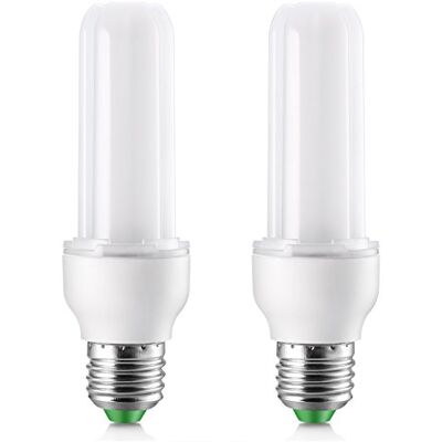 Elrigs Set van 2 E27 ledlampen, staafvorm, 9 W komt overeen met 75 W gloeilamp, warmwit (3000 K), vervangt 18 W energiebesparing Elrigs Set van 2 E27 ledlampen, staafvorm, 9 W komt overeen met 75 W gloeilamp, warmwit (3000 K), vervangt 18 W energiebesparing