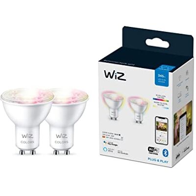 WiZ Spot 2-pack Slimme LED-lamp Gekleurd en wit licht GU10 2 x 50 W Verbind met Wi-Fi Gemakkelijk te bedienen WiZ Spot 2-pack Slimme LED-lamp Gekleurd en wit licht GU10 2 x 50 W Verbind met Wi-Fi Gemakkelijk te bedienen