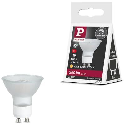 Paulmann 28536 led-reflector Maxiflood 3,5 W, GU10, 230 V, dimbaar, 2700 K, opaal Paulmann 28536 led-reflector Maxiflood 3,5 W, GU10, 230 V, dimbaar, 2700 K, opaal