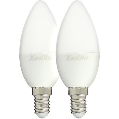 Xanlite PACK2EV470F Set van 2 vlammen E14 lamp stralingshoek 250 LED 5 W komt overeen met 40 W gloeilamp, kleine schroefbasis 470 lumen, warm wit licht, PACK2EV470F, kunststof + glas, E14, 5 W, 2700 K Xanlite PACK2EV470F Set van 2 vlammen E14 lamp stralingshoek 250 LED 5 W komt overeen met 40 W gloeilamp, kleine schroefbasis 470 lumen, warm wit licht, PACK2EV470F, kunststof + glas, E14, 5 W, 2700 K
