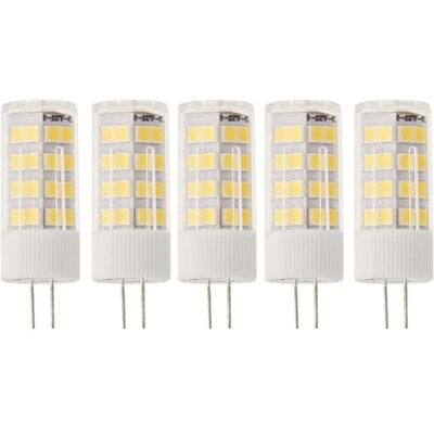 JANDEI 5 stuks 12 V DC G4 ledlampen, 3 W vermogen, natuurlijk wit 4000 K, 500 lumen (komt overeen met 25 W halogeen), diameter 12 mm, totale lengte 46 mm met pinnen, IP20-bescherming JANDEI 5 stuks 12 V DC G4 ledlampen, 3 W vermogen, natuurlijk wit 4000 K, 500 lumen (komt overeen met 25 W halogeen), diameter 12 mm, totale lengte 46 mm met pinnen, IP20-bescherming