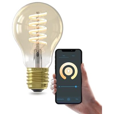 CALEX Gloeilamp, goudkleurig, bolvormig, A60, E27, CCT WiFi, 7 W, Alexa/Google/Siri, warm wit 1800-2700 K, dimbaar, scenario's, zonder brug, wifi 2,4 GHz CALEX Gloeilamp, goudkleurig, bolvormig, A60, E27, CCT WiFi, 7 W, Alexa/Google/Siri, warm wit 1800-2700 K, dimbaar, scenario's, zonder brug, wifi 2,4 GHz