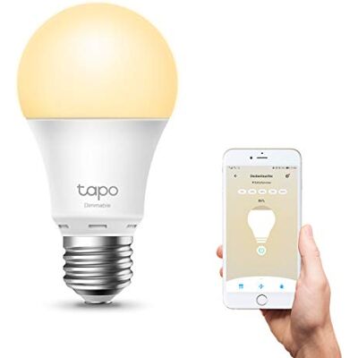Tapo Slimme gloeilamp, E27 warmwit, 2700 K, 8,7 W, 806 lm, dimbaar, compatibel met Alexa en Google Home, spraakbediening, energiebesparend, L510E Tapo Slimme gloeilamp, E27 warmwit, 2700 K, 8,7 W, 806 lm, dimbaar, compatibel met Alexa en Google Home, spraakbediening, energiebesparend, L510E