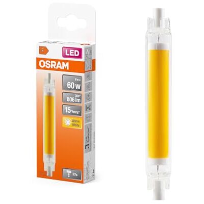 OSRAM Slim Line LED-lamp veelkleurig met R7s Retrofit fitting, 8 W/806 lm, helder warm wit licht 2700 K, niet dimbaar, IP20, loodvrij glas, diameter 16 mm. OSRAM Slim Line LED-lamp veelkleurig met R7s Retrofit fitting, 8 W/806 lm, helder warm wit licht 2700 K, niet dimbaar, IP20, loodvrij glas, diameter 16 mm.