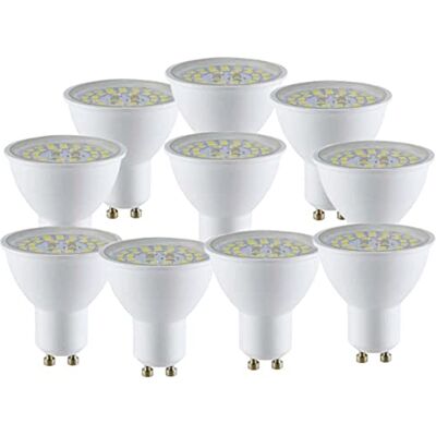 LEDLUX 10 stuks GU10 led-lampen, 110 graden hoek (5 W, 800 lumen, 160 lm, neutraal wit 4000 K) LEDLUX 10 stuks GU10 led-lampen, 110 graden hoek (5 W, 800 lumen, 160 lm, neutraal wit 4000 K)