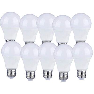 LEDLUX 10 stuks LED-lampen E27 A60 9 W gloeilamp bal 806 lumen D60 x 110 mm beschikbaar warm wit neutraal koud wit (6400 K) LEDLUX 10 stuks LED-lampen E27 A60 9 W gloeilamp bal 806 lumen D60 x 110 mm beschikbaar warm wit neutraal koud wit (6400 K)