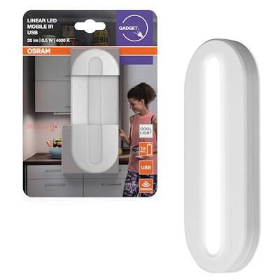 OSRAM Nachtlamp/kleine witte lamp, koud wit, 4000 K, 0,5 W Linear LED Mobile, Indoor Wall Lighting, wit, 25000 uur, 1 stuk OSRAM Nachtlamp/kleine witte lamp, koud wit, 4000 K, 0,5 W Linear LED Mobile, Indoor Wall Lighting, wit, 25000 uur, 1 stuk