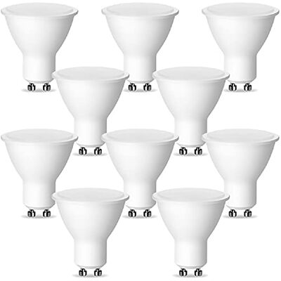 Kwazar Luminaire Kwazar Set van 10 GU10 ledlampen 4 W, 320 lumen, neutraal wit 4000 K, hoek 120 graden, vervangt halogeen 45 W voor plafondverlichting en accentverlichting Kwazar Luminaire Kwazar Set van 10 GU10 ledlampen 4 W, 320 lumen, neutraal wit 4000 K, hoek 120 graden, vervangt halogeen 45 W voor plafondverlichting en accentverlichting