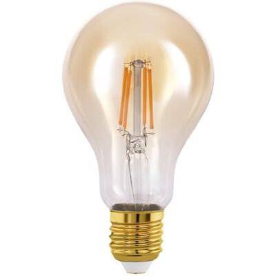 EGLO E27 Ledlamp, Edison-gloeilamp, vintage en retro verlichting, 4 watt (komt overeen met 32 watt), 350 lumen, warm wit, amber, 2200 Kelvin, A75, Ø 7,5 cm, 110051 EGLO E27 Ledlamp, Edison-gloeilamp, vintage en retro verlichting, 4 watt (komt overeen met 32 watt), 350 lumen, warm wit, amber, 2200 Kelvin, A75, Ø 7,5 cm, 110051
