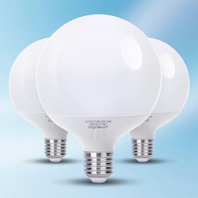 Aigostar Ledlamp G120 E27 18 W (komt overeen met 117 W halogeenlamp), koud wit 6500 K, 1840 lumen, CRI > 80 3 stuks Aigostar Ledlamp G120 E27 18 W (komt overeen met 117 W halogeenlamp), koud wit 6500 K, 1840 lumen, CRI > 80 3 stuks
