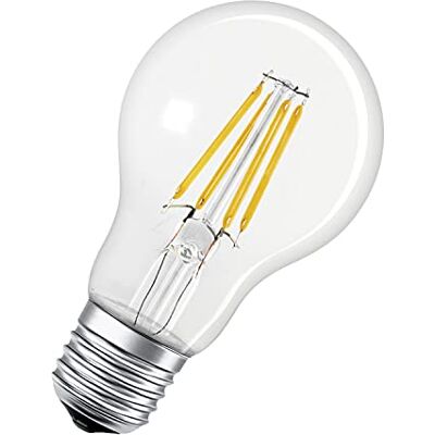 LEDVANCE Smart ledlamp met Bluetooth, E27, filament, dimbaar, vervangt gloeilampen door 50 W, warm wit (2700 K), bestuurbaar met Google, Alexa en Apple Voice Control, SMART+ BT CLA FIL LEDVANCE Smart ledlamp met Bluetooth, E27, filament, dimbaar, vervangt gloeilampen door 50 W, warm wit (2700 K), bestuurbaar met Google, Alexa en Apple Voice Control, SMART+ BT CLA FIL