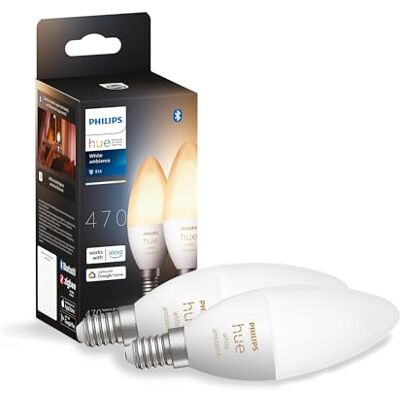 Philips White Ambiance Ledlampen, E14, Bluetooth, 2 stuks Philips White Ambiance Ledlampen, E14, Bluetooth, 2 stuks