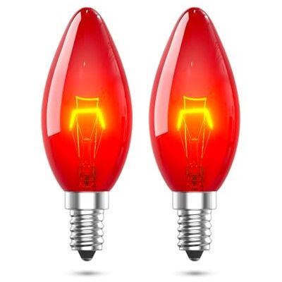 LumiGo 2 x E14 Rode Gloeilamp 26 W Kaars Dimbaar C35 Glas Gloeieffect Decoratieve Lamp AC 220-242V voor Kroonluchters Elektrisch Vuur Halloween Kerst Decoratie LumiGo 2 x E14 Rode Gloeilamp 26 W Kaars Dimbaar C35 Glas Gloeieffect Decoratieve Lamp AC 220-242V voor Kroonluchters Elektrisch Vuur Halloween Kerst Decoratie