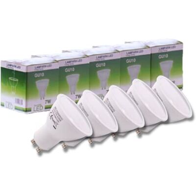 JANDEI Set van 5 GU10 7W ledlampen (komt overeen met 50 W), natuurlijk wit 4200 K, 650 lumen, spaarlampen, niet dimbaar, voor thuis, kantoor, winkel. JANDEI Set van 5 GU10 7W ledlampen (komt overeen met 50 W), natuurlijk wit 4200 K, 650 lumen, spaarlampen, niet dimbaar, voor thuis, kantoor, winkel.