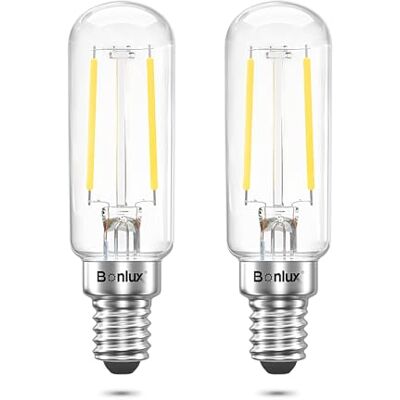 Bonlux Led-lamp voor afzuigkap, 4 W, komt overeen met 40 W, ledlamp, E14, koudwit, 6000 K, kleine schroefbasis voor afzuigkap, koelkast, AC 220-240 V, 2 stuks Bonlux Led-lamp voor afzuigkap, 4 W, komt overeen met 40 W, ledlamp, E14, koudwit, 6000 K, kleine schroefbasis voor afzuigkap, koelkast, AC 220-240 V, 2 stuks