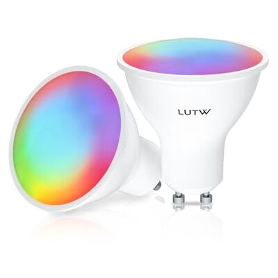 LUTW GU10 slimme lamp, 5 W, komt overeen met 40 W, GU10 led-lamp, wifi, RGBCW GU10, dimbaar, kleur Alexa, compatibel met Alexa/Google Home, intelligente lamp, 2 stuks LUTW GU10 slimme lamp, 5 W, komt overeen met 40 W, GU10 led-lamp, wifi, RGBCW GU10, dimbaar, kleur Alexa, compatibel met Alexa/Google Home, intelligente lamp, 2 stuks
