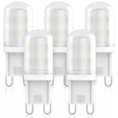 RuLEDne Ledlampen, G9, 2 W, komt overeen met 20 W/25 W halogeen, koudwitte lamp, 6000 K, geen flikkeren, hoek 360 graden, AC220-240 V, LED-lamp G9-fitting, 5 stuks RuLEDne Ledlampen, G9, 2 W, komt overeen met 20 W/25 W halogeen, koudwitte lamp, 6000 K, geen flikkeren, hoek 360 graden, AC220-240 V, LED-lamp G9-fitting, 5 stuks