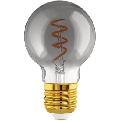 EGLO E27 gloeilamp, dimbaar, spiraal, led, globe, vintage, zwart, helder, retro design, 4W, 100 lumen, warm wit, 2000 K, Edison G60, Ø 6 cm EGLO E27 gloeilamp, dimbaar, spiraal, led, globe, vintage, zwart, helder, retro design, 4W, 100 lumen, warm wit, 2000 K, Edison G60, Ø 6 cm