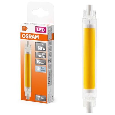 OSRAM Slim Line LED-lamp veelkleurig met R7s Retrofit fitting, 8 W/806 lm, helder koud wit licht 4000 K, niet dimbaar, IP20, loodvrij glas, diameter 16 mm. OSRAM Slim Line LED-lamp veelkleurig met R7s Retrofit fitting, 8 W/806 lm, helder koud wit licht 4000 K, niet dimbaar, IP20, loodvrij glas, diameter 16 mm.