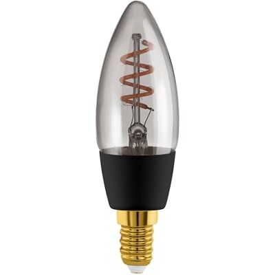 EGLO connect.z Ledlamp, E14, C35, ZigBee, app en bediening Alexa spraak, dimbaar, warm wit, 4 watt, vintage spiraallamp, rookglas, zwart EGLO connect.z Ledlamp, E14, C35, ZigBee, app en bediening Alexa spraak, dimbaar, warm wit, 4 watt, vintage spiraallamp, rookglas, zwart