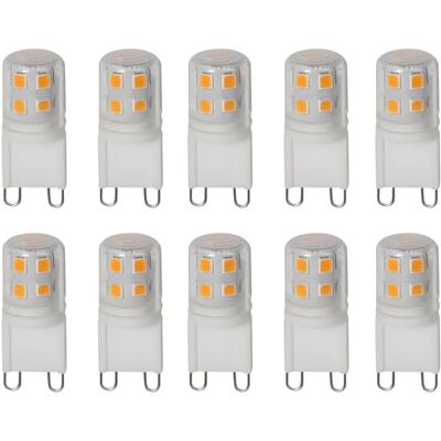 WULUN G9 Ledlampen, 2 W, warmwit, 3000 K, G9 20 W, 25 W, vervanging voor halogeenlampen, niet dimbaar, G9 pin-basis, ac220-240 V, stralingshoek 360 graden, 10 stuks WULUN G9 Ledlampen, 2 W, warmwit, 3000 K, G9 20 W, 25 W, vervanging voor halogeenlampen, niet dimbaar, G9 pin-basis, ac220-240 V, stralingshoek 360 graden, 10 stuks