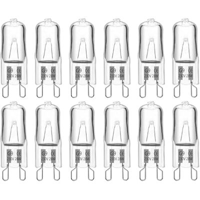 SCNNC G9 halogeenlamp, 28 W, 230 V, 370 lm, warmwit, 2700 K, dimbaar, stralingshoek 360 graden voor oven, magnetron, kristallen lamp, wandlampen, tafellampen, 10 stuks SCNNC G9 halogeenlamp, 28 W, 230 V, 370 lm, warmwit, 2700 K, dimbaar, stralingshoek 360 graden voor oven, magnetron, kristallen lamp, wandlampen, tafellampen, 10 stuks