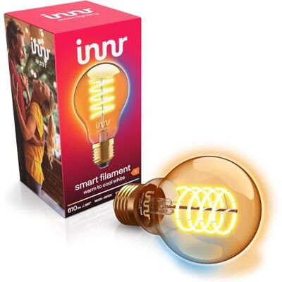 innr E27 Smart LED-gloeilamp, Zigbee E27, slimme led, dimbaar, werkt met Hue*/ Home Assistant/Homey/Alexa, warm wit tot koud wit, 610 lm, 1 stuk innr E27 Smart LED-gloeilamp, Zigbee E27, slimme led, dimbaar, werkt met Hue*/ Home Assistant/Homey/Alexa, warm wit tot koud wit, 610 lm, 1 stuk