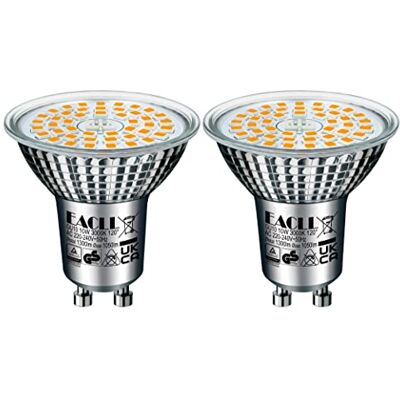 EACLL │ GU10 │ LED lamp, koud wit 10 W vervangt halogeenlampen van 140 W │ Set van 2 stuks │ 1050 Lumen 3000 K, geen flikkering, AC 230 V, stralingshoek van 120 graden, niet dimbaar │ Energieklasse E EACLL │ GU10 │ LED lamp, koud wit 10 W vervangt halogeenlampen van 140 W │ Set van 2 stuks │ 1050 Lumen 3000 K, geen flikkering, AC 230 V, stralingshoek van 120 graden, niet dimbaar │ Energieklasse E